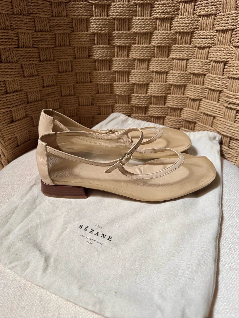 Sezane AUBANE LOW BABIES Size 38 in Cream